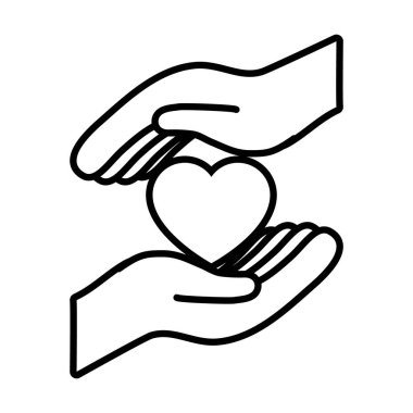 Kalp ikonlu eller, satır biçimi