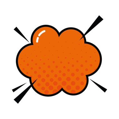 pop sanat öğeleri, patlama bulut simgesi, satır ve dolgu biçimi