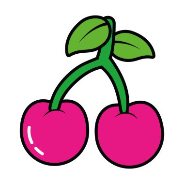 pop sanat unsurları, kiraz simgesi, satır ve dolgu biçimi