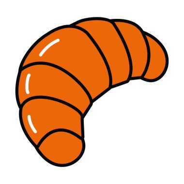 pop sanat öğeleri konsepti, kruvasan simgesi, satır ve dolgu biçimi