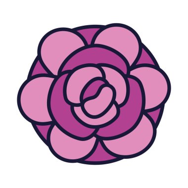 güzel gül simgesi, çizgi ve dolgu biçimi