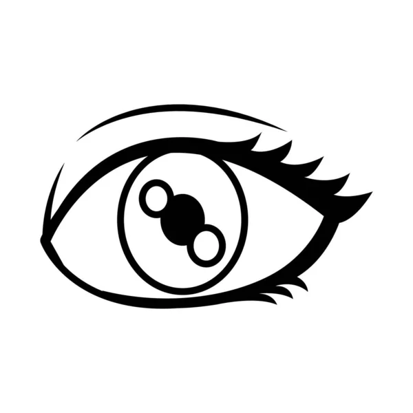 Pop-Art-Elemente Konzept, Open-Eye-Symbol, Linienstil — Stockvektor