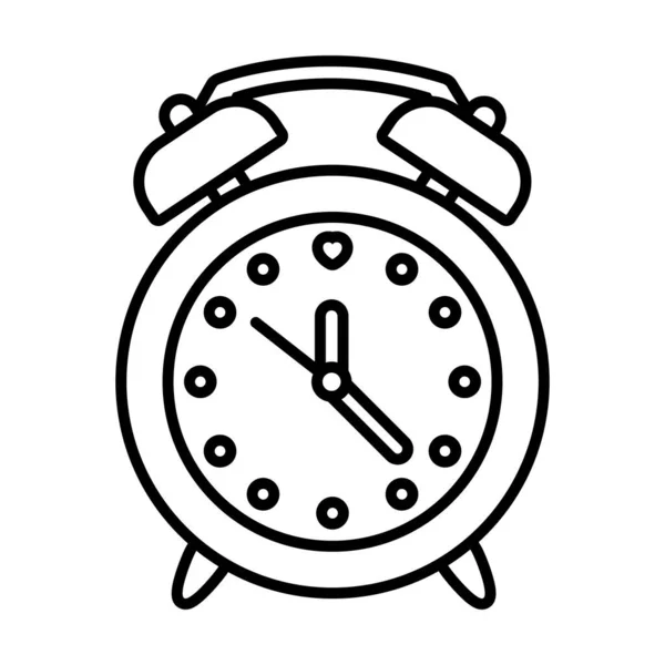 Elementos pop art, icono del reloj despertador, estilo de línea — Vector de stock