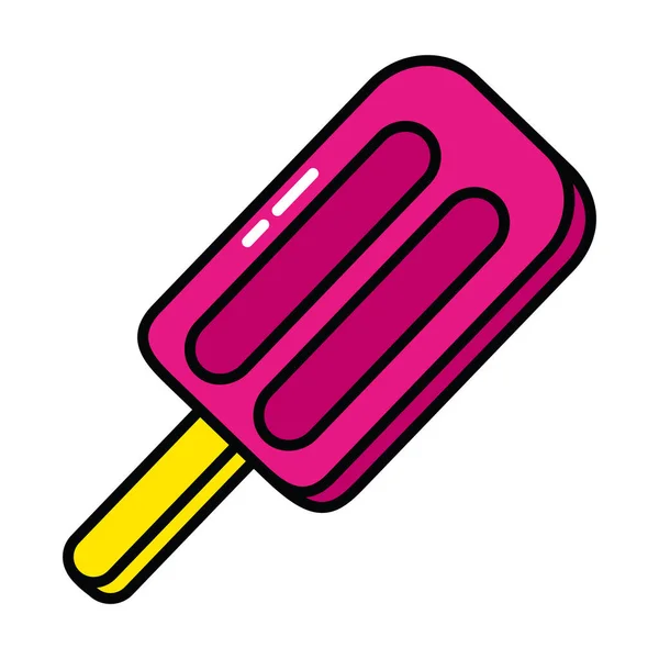 Pop art elements concept, ice lolly icon, line and fill style — Stock Vector