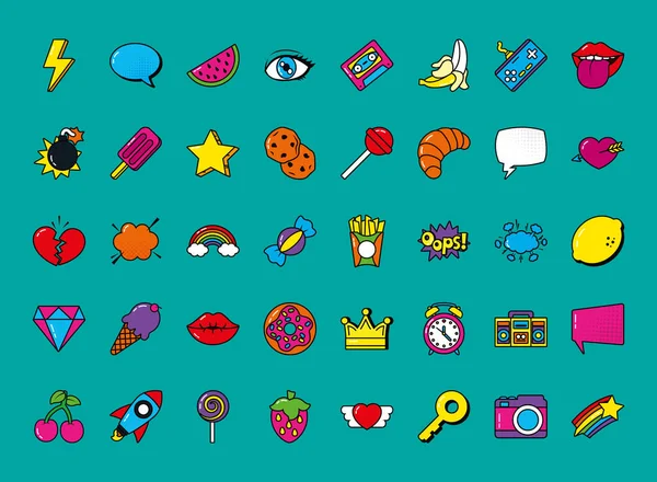 Pop sanat öğeleri, satır ve doldurma biçimi simgesi