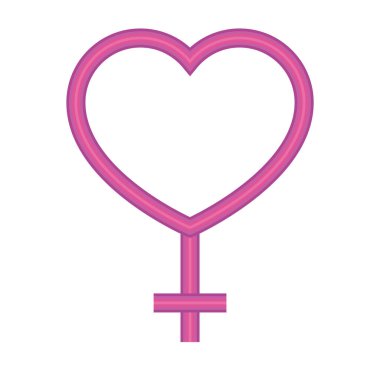 kalp kadın cinsiyet sembolü, neon tarzı