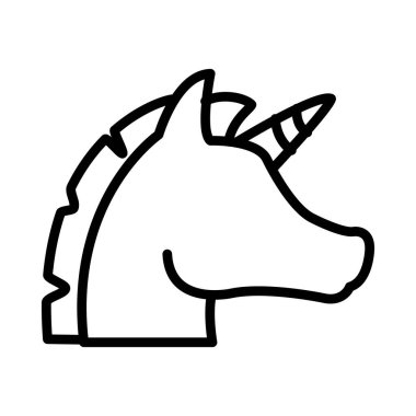 tek boynuzlu at baş simgesi, satır biçimi