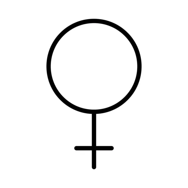 Vrouwelijk gendersymbool icoon, lijn stijl — Stockvector