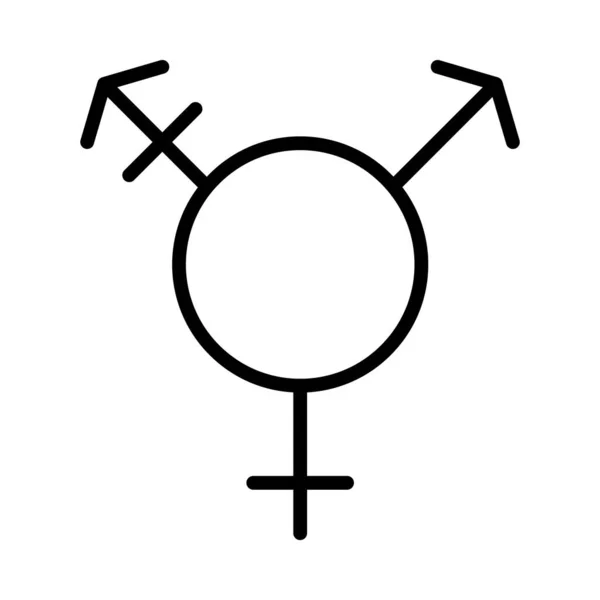 Seksuele geaardheid concept, trasgender symbool pictogram, lijn stijl — Stockvector