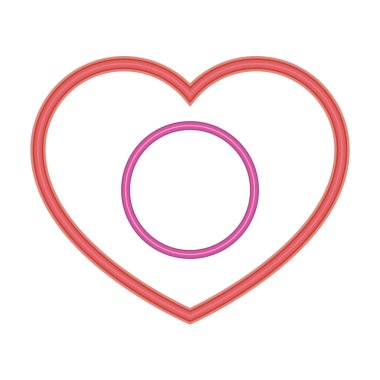 Aseksüel cinsiyet sembolü olan kalp, neon tarzı