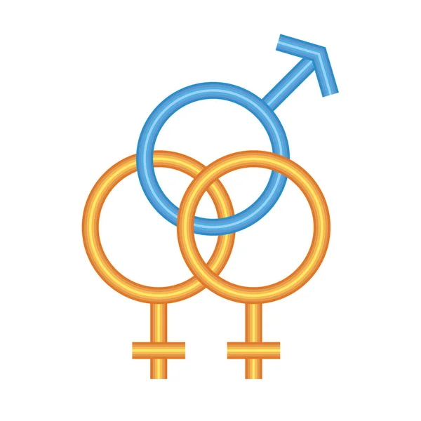 Concepto de orientación sexual, símbolo bosexual icono, estilo neón — Vector de stock