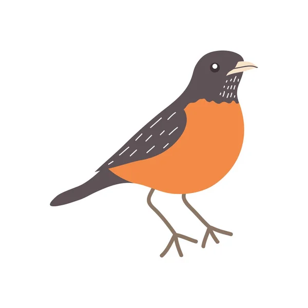 Icono de pájaro jilguero, estilo plano — Vector de stock