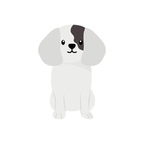Kung Charles Cavalier Spaniel hund ikon, platt stil — Stock vektor