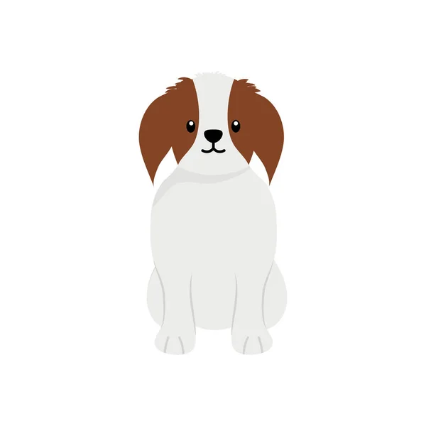 卡通乳头状犬图标,扁平风格 — 图库矢量图片
