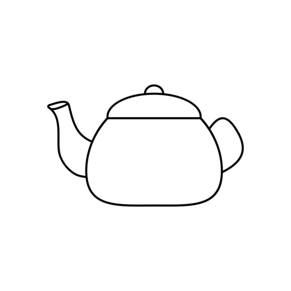 Иконка чайник, стиль линии — стоковый вектор