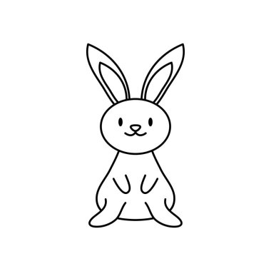 çizgi film sevimli tavşan ikonu, çizgi tarzı