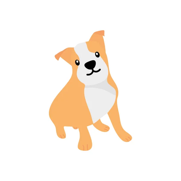 Tegnefilm Engelsk bulldog ikon, flat stil – stockvektor