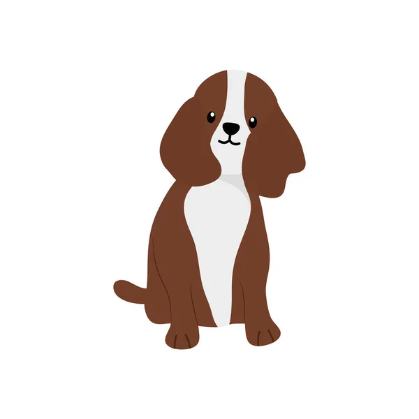 Rajzfilm aranyos kutya ikon, lapos stílus — Stock Vector