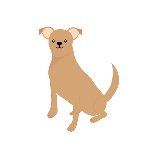 Icône de chien mignon, style plat — Image vectorielle