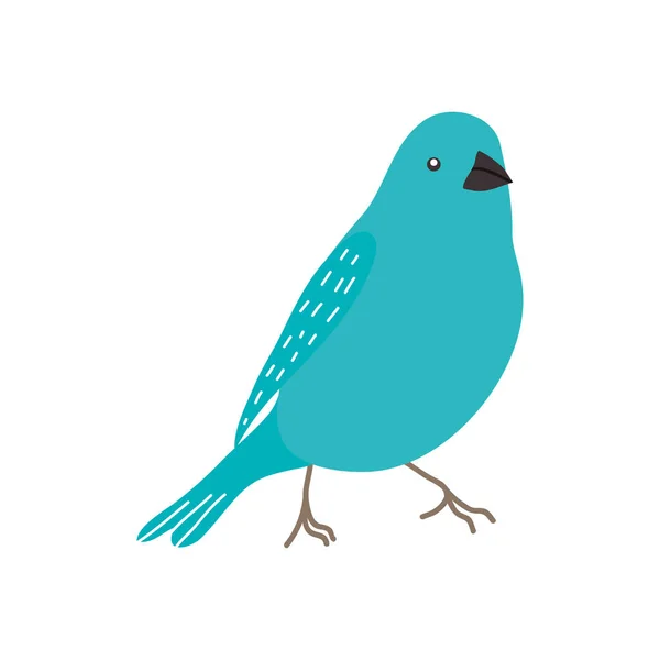Ícone de pássaro azul-turquesa, estilo plano —  Vetores de Stock