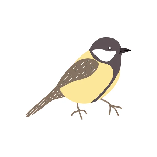 Icono de pájaro gorrión de dibujos animados, estilo plano — Archivo Imágenes Vectoriales