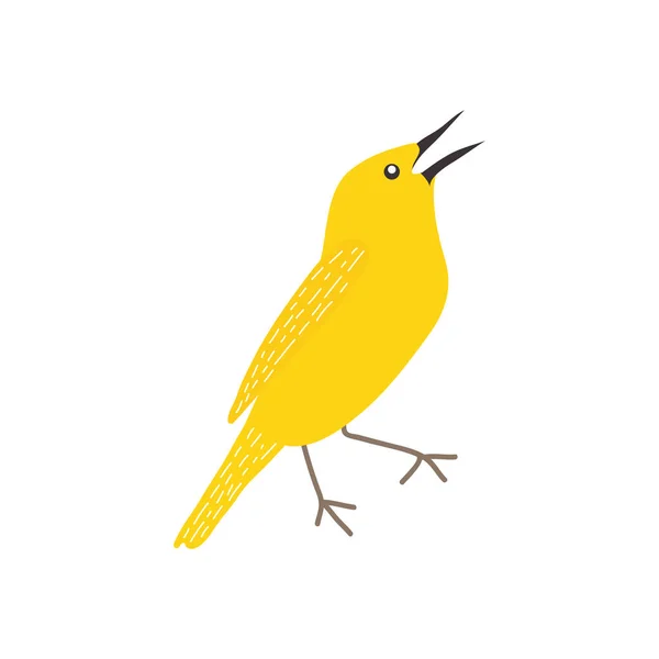 Жовтий значок птаха, плоский стиль — стоковий вектор