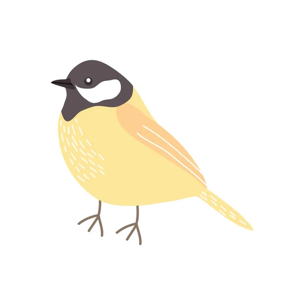 Icono de pájaro gorrión de dibujos animados, estilo plano — Vector de stock