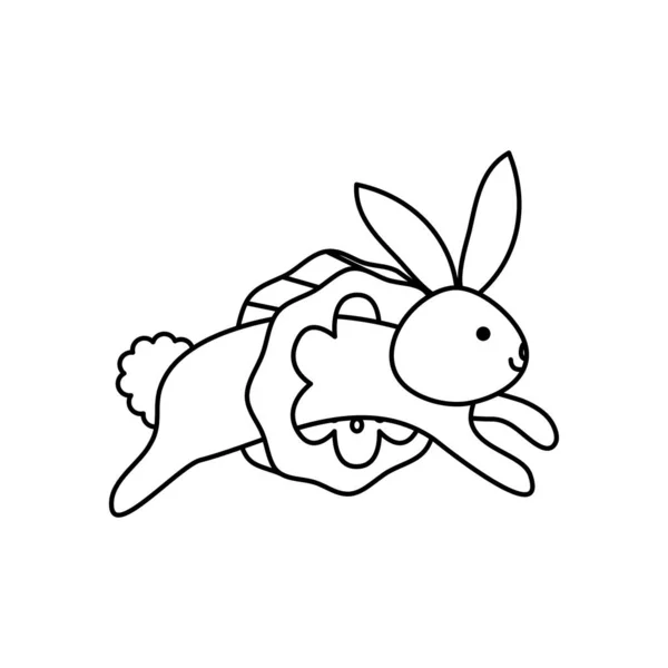 兔子与月饼，线条风格 — 图库矢量图片
