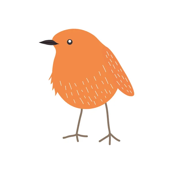 Kis narancssárga madár ikon, lapos stílus — Stock Vector
