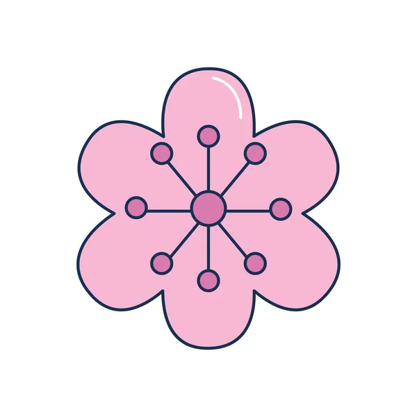 Icône de fleur chinoise, style de remplissage ligne — Image vectorielle
