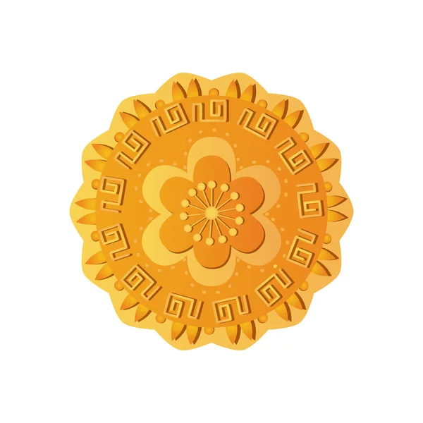 Fleur mooncake icône, style détaillé — Image vectorielle