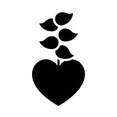 kalp bitkisi simgesi, siluet tarzı