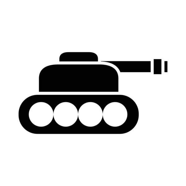 Ícone do tanque do exército, estilo silhueta — Vetor de Stock