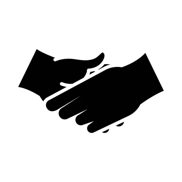 Shaking hands icon, silhouette style — Stock Vector