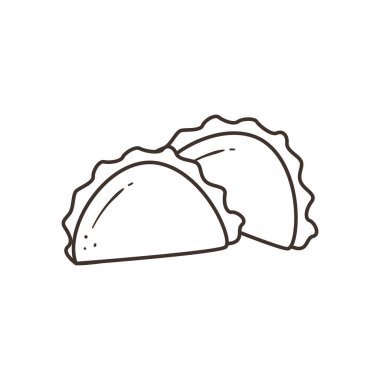 Meksika köfteleri serbest biçim biçim biçim çizgisi vektör tasarımı