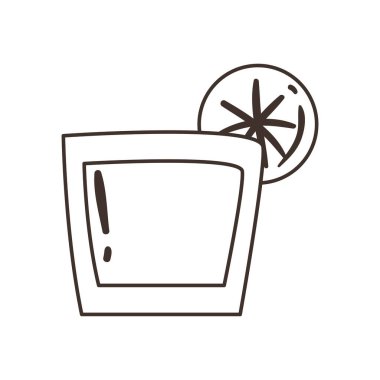 Limonsuz tekila shot ve limonsuz çizgi biçimi vektör tasarımı