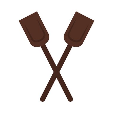 iki kürek simgesi, düz stil