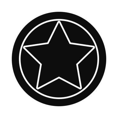 Yıldız simgesi ile yuvarlak, siluet biçimi