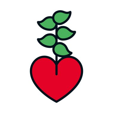 kalp bitkisi simgesi, satır ve dolum biçimi