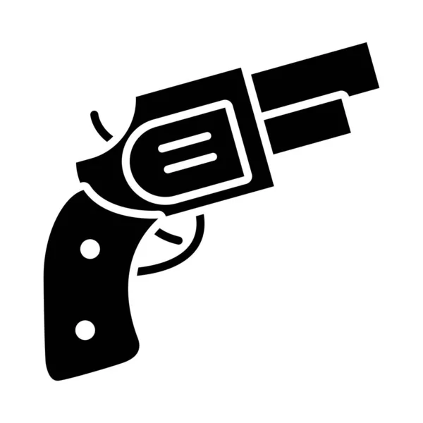 Pistol gun icon, silhouette style — Stock Vector