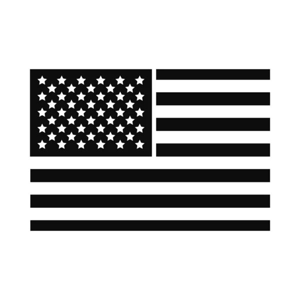 Ícone de bandeira dos EUA, estilo silhueta — Vetor de Stock