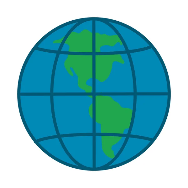 Earth planet icon, flat style — Stock Vector