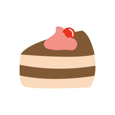 Tatlı pasta, düz stil.