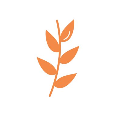 Yaprak simgesiyle sonbahar sapı, düz stil