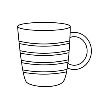 Çizgili kahve kupası simgesi, satır biçimi