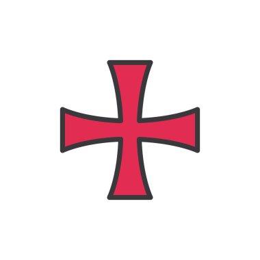 Columbus çapraz çizgisi ve biçim ikonu vektör tasarımını doldur