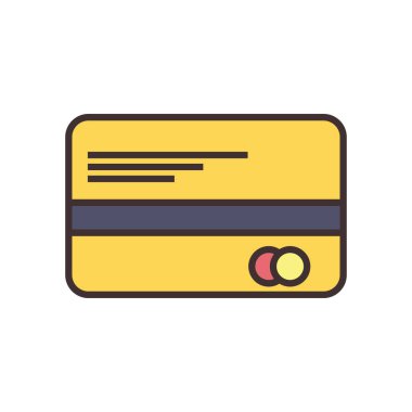 Kredi kartı hattı ve biçim ikonu vektör tasarımını doldur