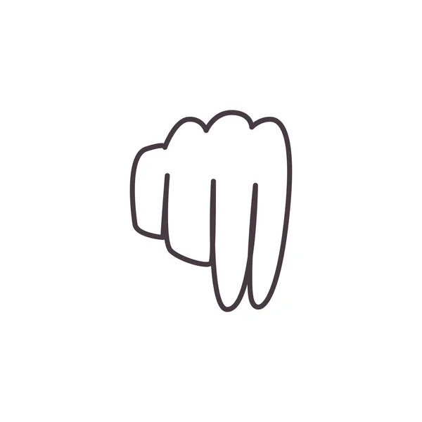 N-hand sign language line style icon vector design — 스톡 벡터