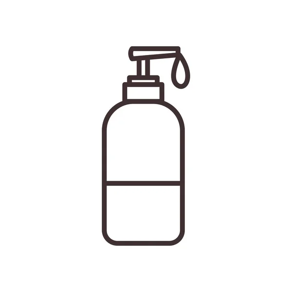 Mydlo dezinfekční láhev linka styl ikony vektor design — Stockový vektor