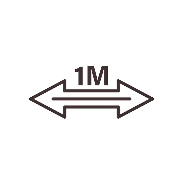 Diseño vectorial icono de línea de flecha de un metro — Archivo Imágenes Vectoriales